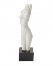 A MARBLE SCULPTURE OF A NUDE F