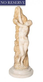 A MARBLE SCULPTURE OF A NUDE W