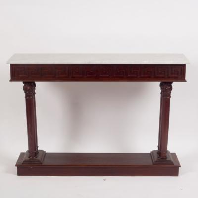 A marble top pier table with