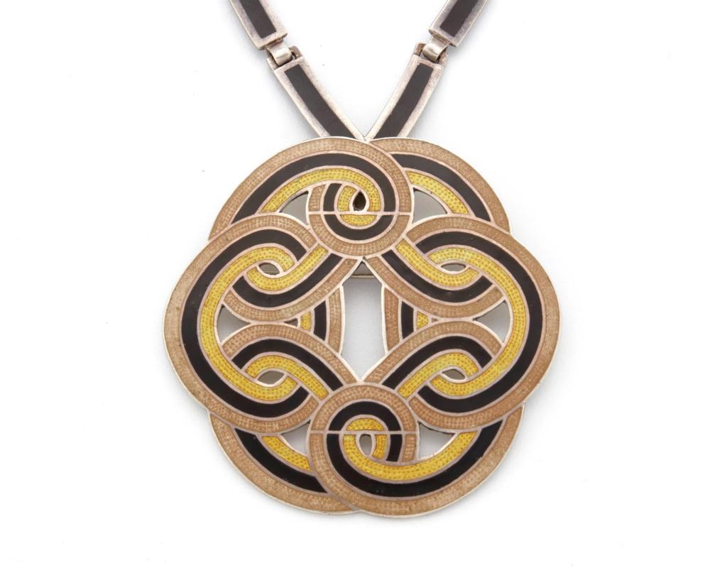 A MARGOT DE TAXCO SILVER AND ENAMEL