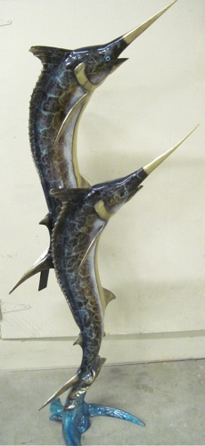 A MARINE WILDLIFE BRONZE FOUNTAIN