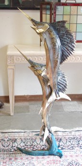 A MARINE WILDLIFE BRONZE FOUNT