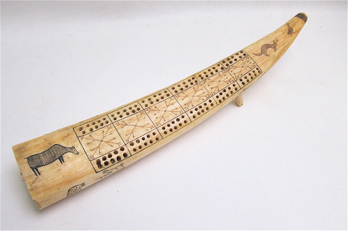 A MARINER'S IVORY WALRUS TUSK