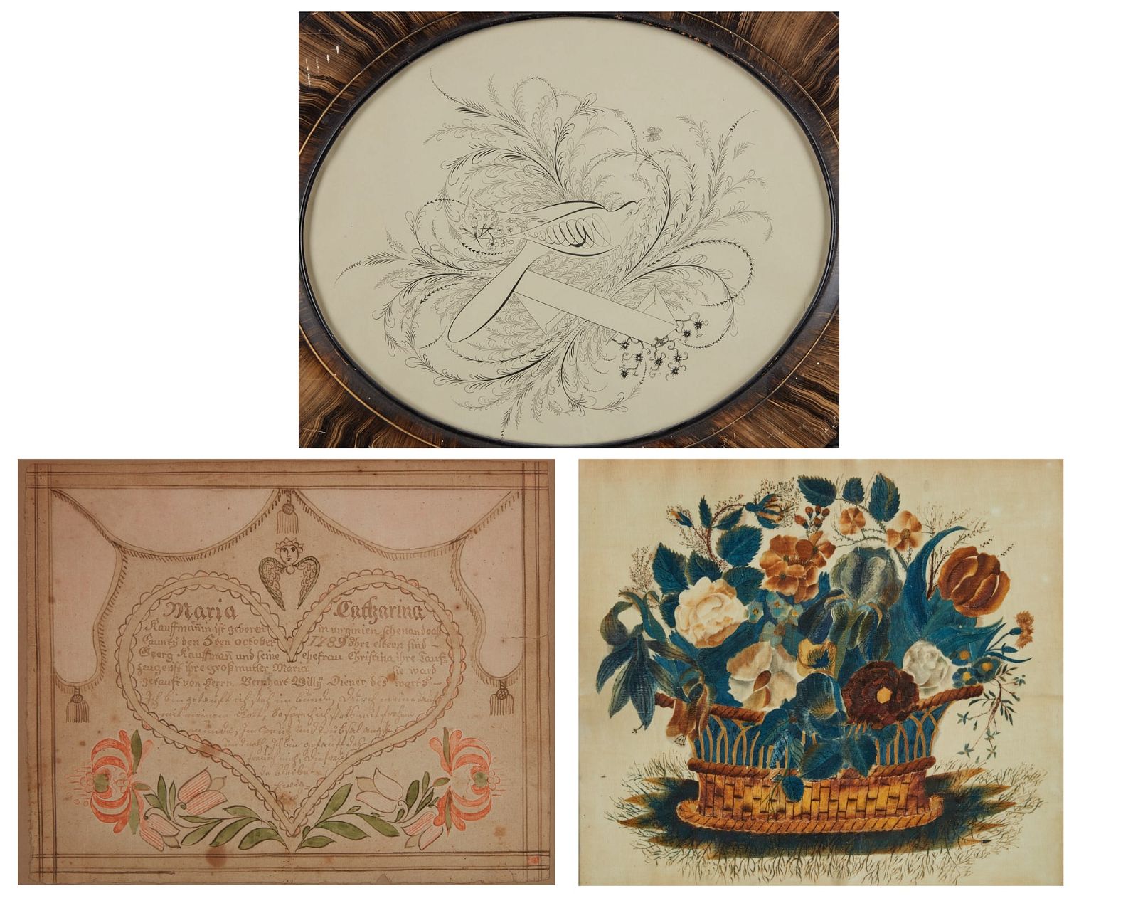 A MARRIAGE FRAKTUR, VIRGINIA,