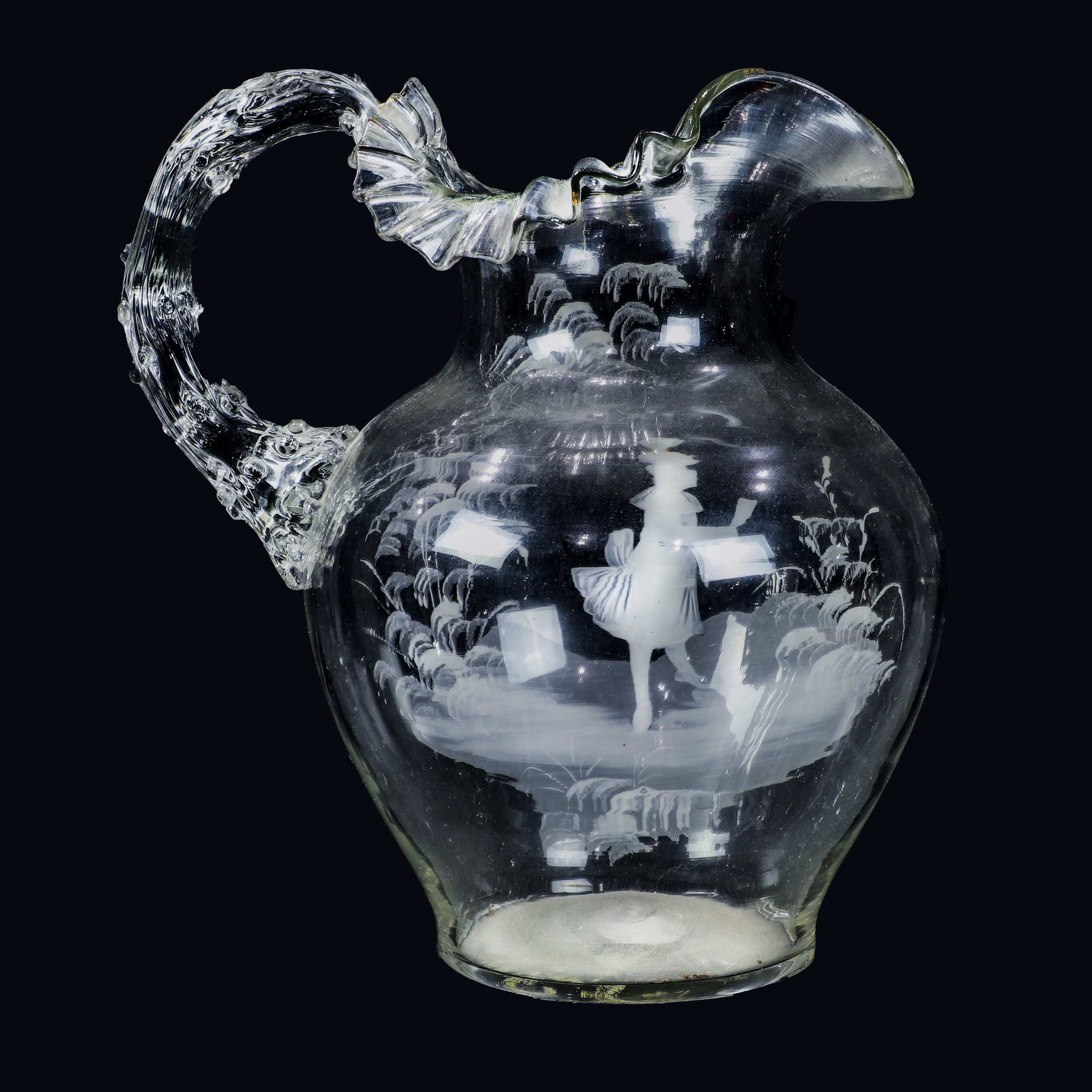 A MARY GREGORY STYLE ENAMELED GLASS