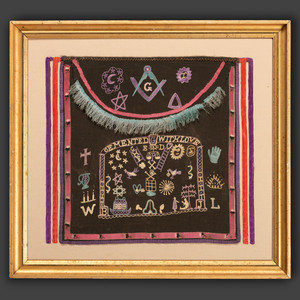 A Masonic Silk and Wool Embroidered