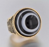 A Massive Gold Ring With Bull'