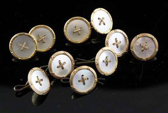 A matched Edwardian 9ct gold and