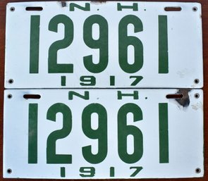 A matched pair of 1917 NH porcelain