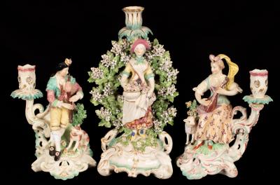 A matched pair of Derby figural