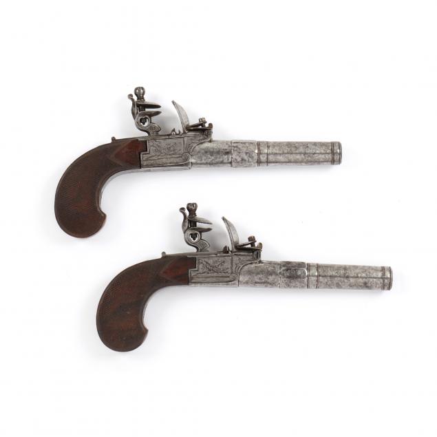 A MATCHED PAIR OF EARLY FLINTLOCK