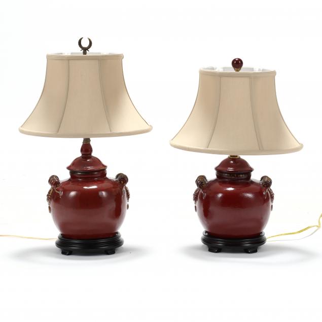 A MATCHED PAIR OF OXBLOOD GLAZED