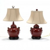 A MATCHED PAIR OF OXBLOOD GLAZ