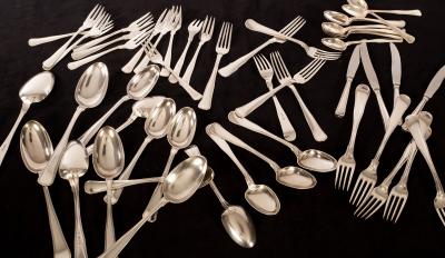 A matched set of Danish flatware,