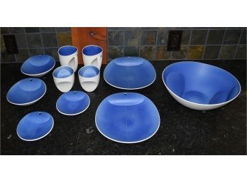 A matched set of modernist blue and