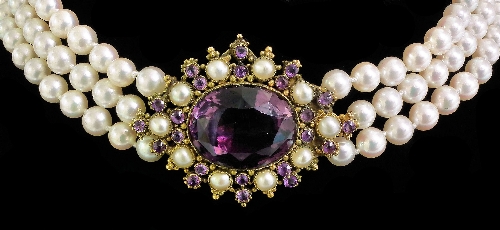 A matched suite of amethyst and