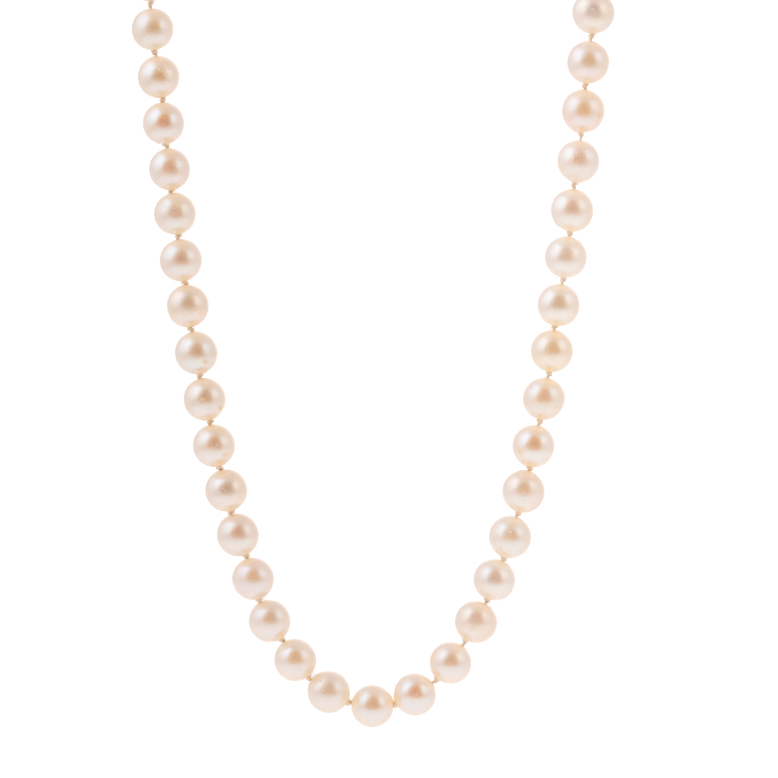 A MATINEE LENGTH PEARL NECKLACE