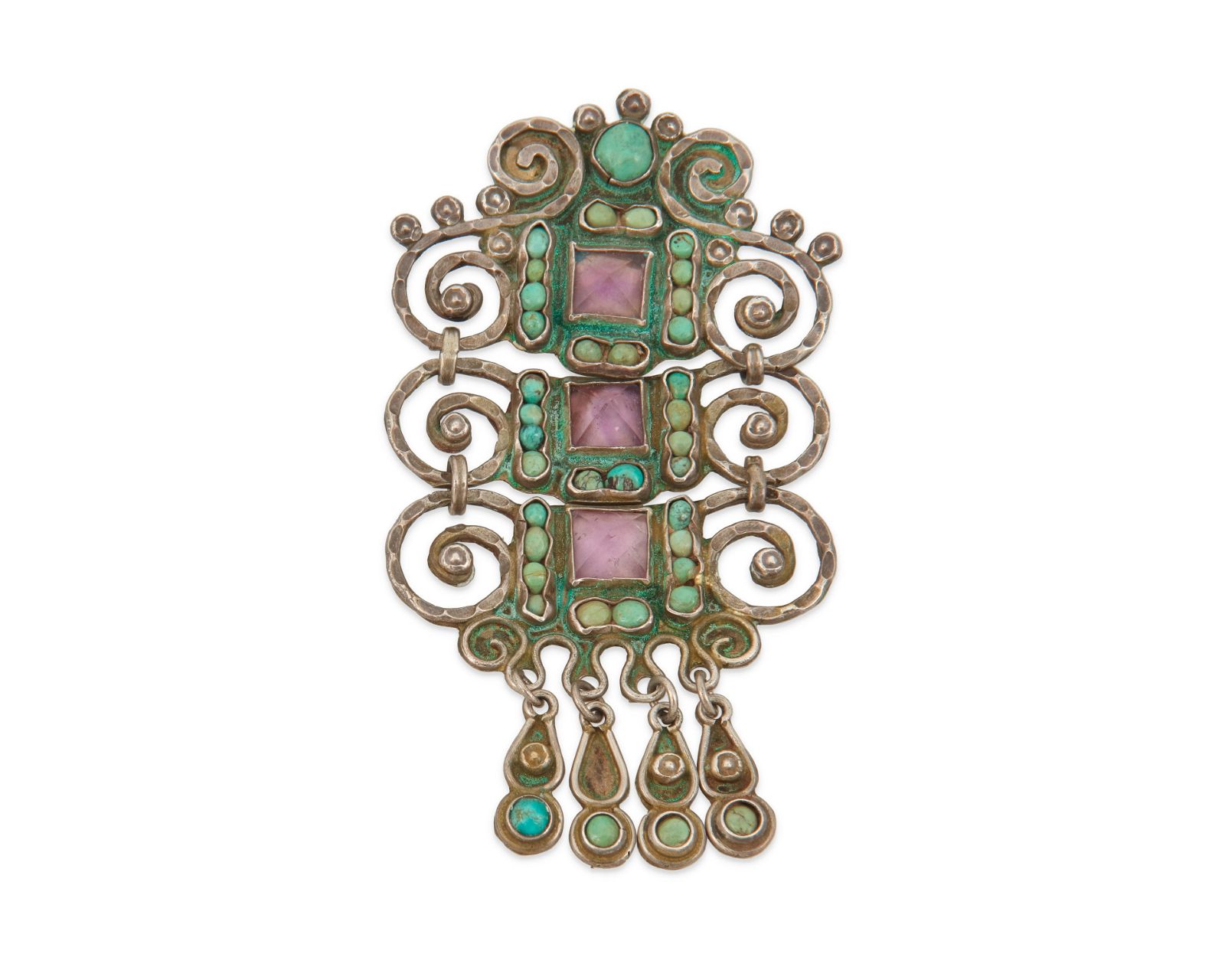 A MATL GEM SET BROOCHA Matl gem set
