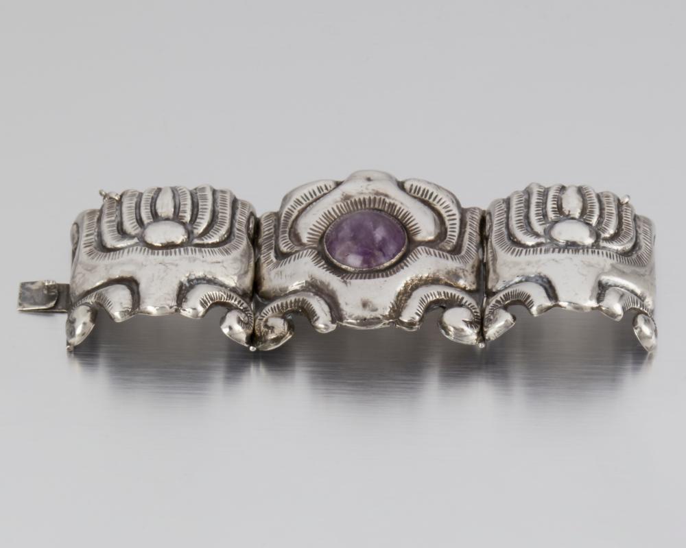 A MATL SILVER AND AMETHYST
