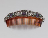 A MATL SILVER AND GEM-SET HAIR