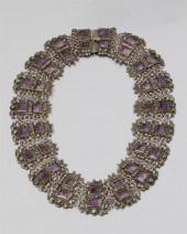 A MATL SILVER AND GEM-SET COLL