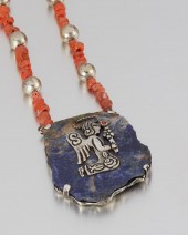 A MATL SILVER AND HARDSTONE NE