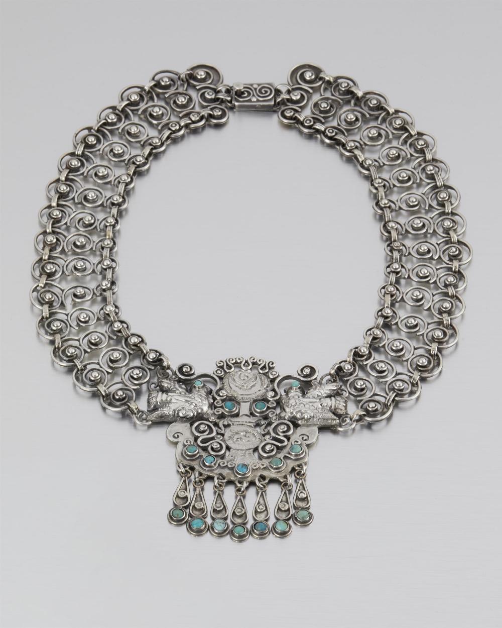 A MATL SILVER AND TURQUOISE
