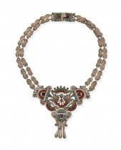 A MATL STERLING SILVER AND GEM