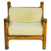 A MCGUIRE STYLE RATTAN AND CAN