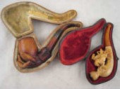 A meerschaum pipe formed as a