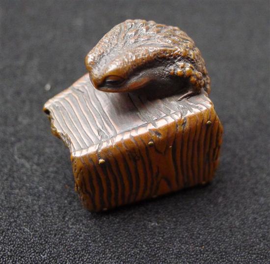 A Meiji period hardwood netsuke