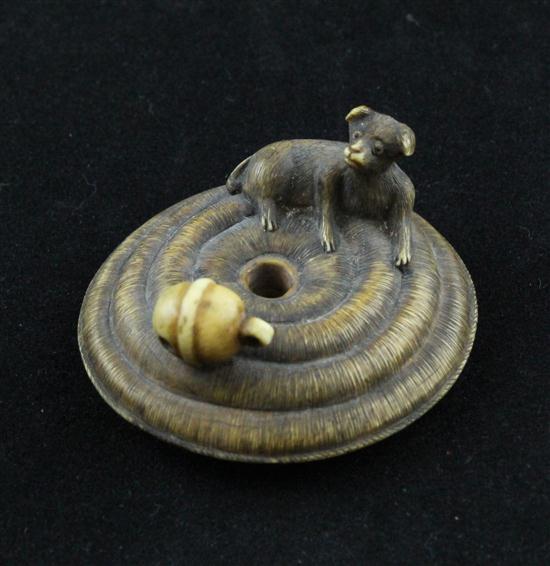A Meiji period stained ivory