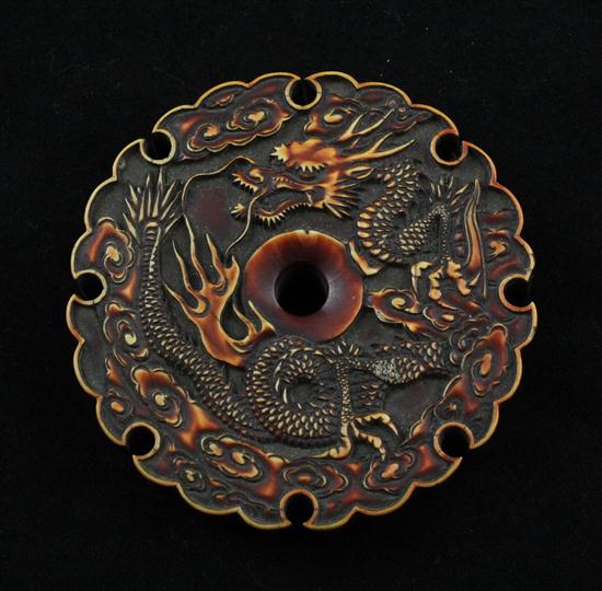 A Meiji period stained ivory