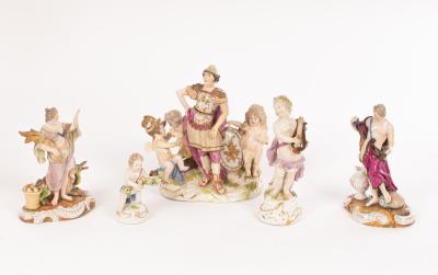 A Meissen figure of a cherub with a