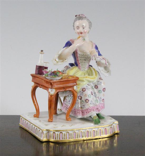 A Meissen figure of 'Taste' 19th