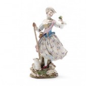 A MEISSEN FIGURINE OF A SHEPHE