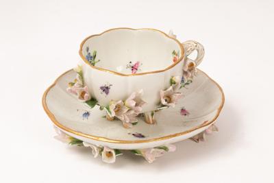 A Meissen flower encrusted small