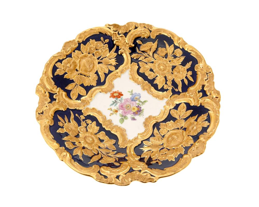 A MEISSEN GOLD AND ENAMELED