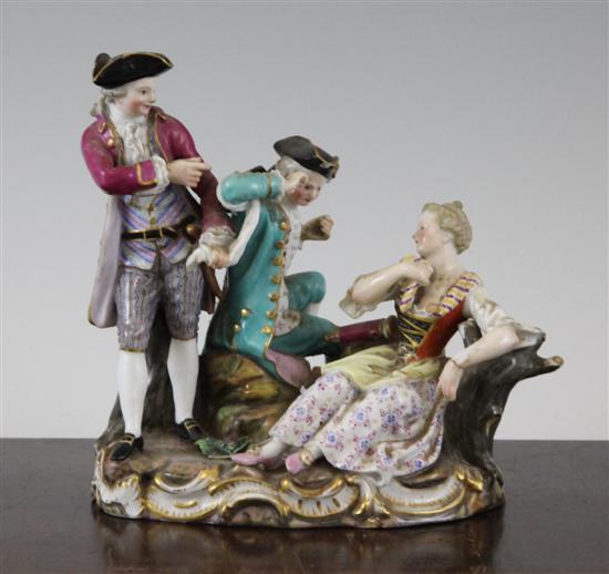 A Meissen group of two gentleman