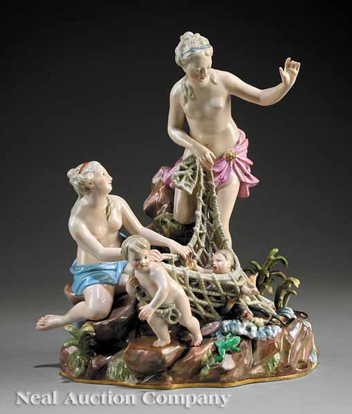 A Meissen Polychrome Porcelain
