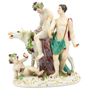 A Meissen Porcelain Bacchus Group