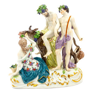 A Meissen Porcelain Bacchus Group