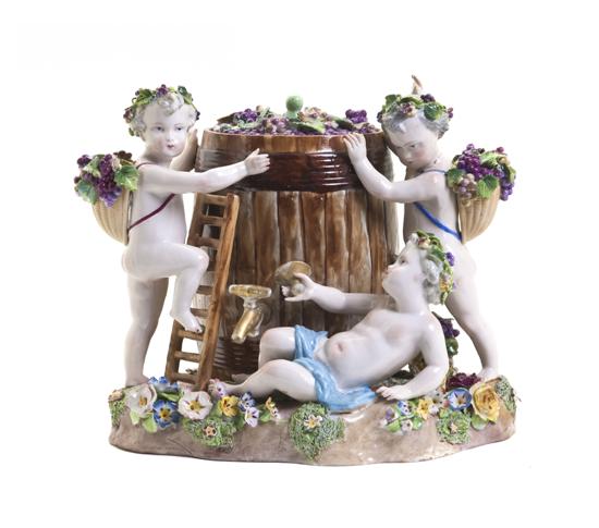 A Meissen Porcelain Biscuit Jar