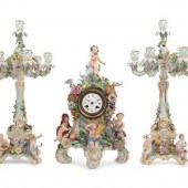 A Meissen Porcelain Clock Garn