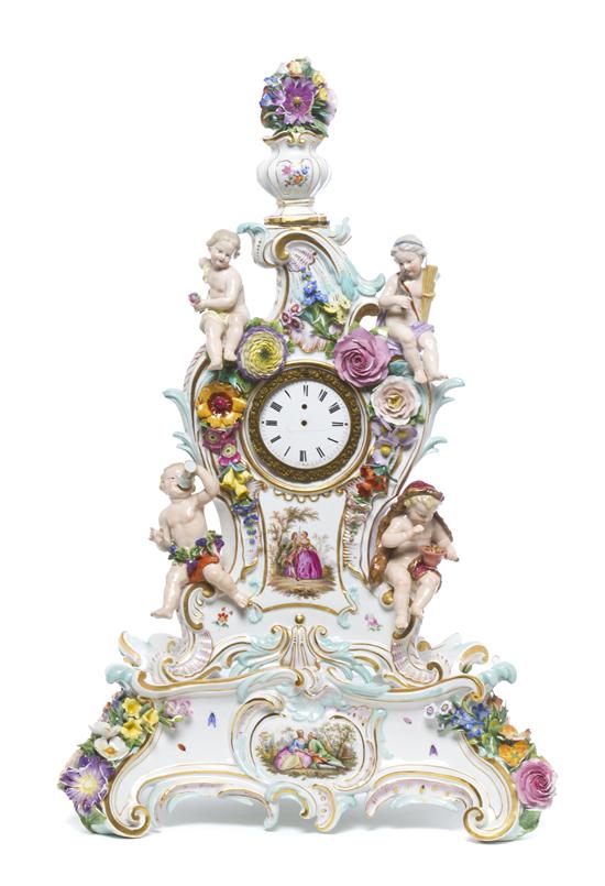 *A Meissen Porcelain Clock the