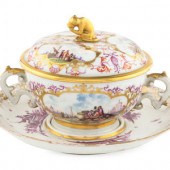 A Meissen Porcelain Covered Bo