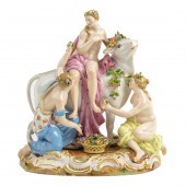 A MEISSEN PORCELAIN FIGURAL GR