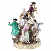 A MEISSEN PORCELAIN FIGURAL GR