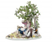 A MEISSEN PORCELAIN FIGURAL GR