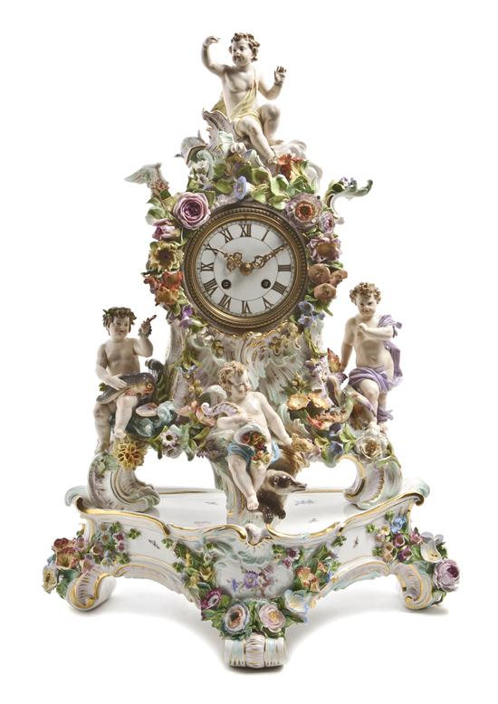 *A Meissen Porcelain Figural Mantel